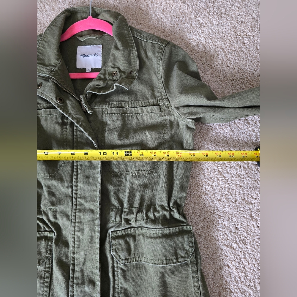 Madewell XS womens Green Cotton Military Jacket - Picture 3 of 6
